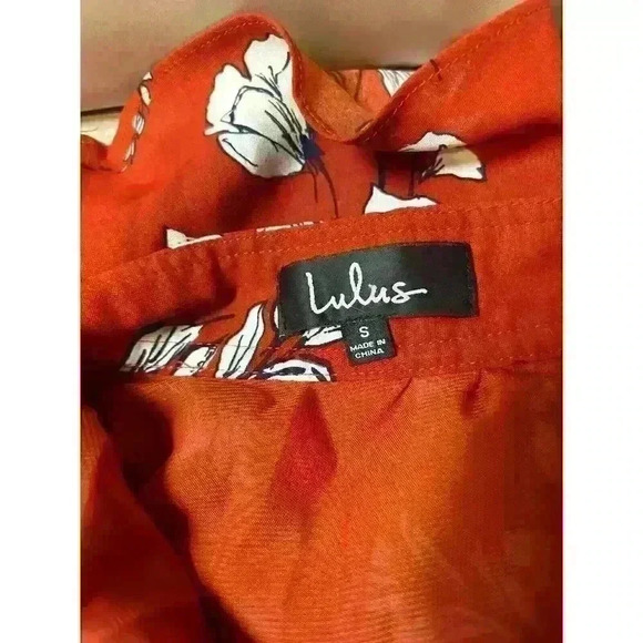 Lulu's Love Blooms Rust Red Floral Print Midi Skirt Size Small - Picture 3 of 5